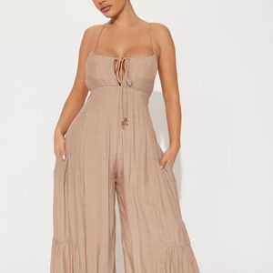 Boho Chic Beige Jumpsuiy Spaghetti Strap